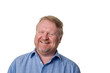 © Terence Mendoza - Friendly middle aged bearded guy in blue shirt - on white