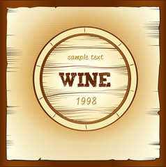 Poster - Wine. Bunch of grapes for labels of wine. Vintage  labels barrel
