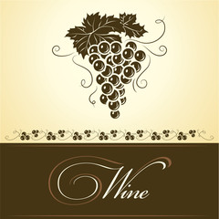 Poster - Wine. Bunch of grapes for labels of wine. Vintage  labels