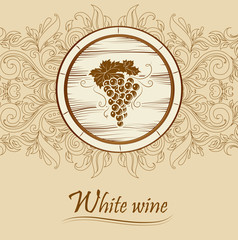 Poster - Wine. Bunch of grapes for labels of wine. Vintage  labels