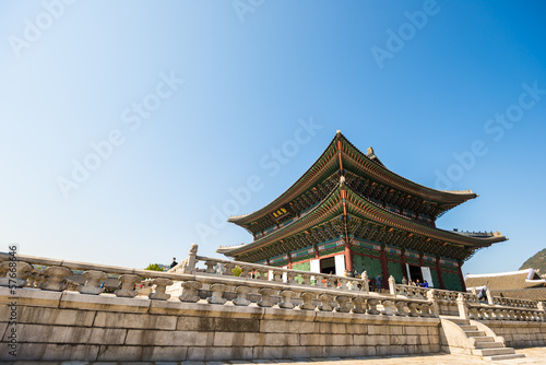 Obraz na płótnie canvas trzyczęściowy "tryptyk" Pałac gyeongbokgung w Seulu, w Korei