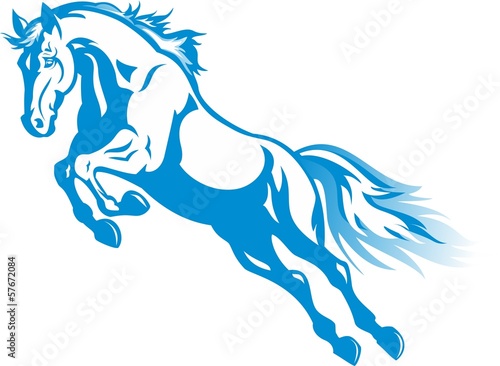 Cheval bleu cabré pour la nouvelle année 2014 Poster Mural XXL