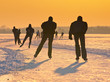 Skaters during sunset