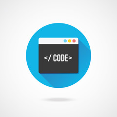 Wall Mural - vector code editor icon