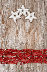 Christmas background with star shapes and chaplet