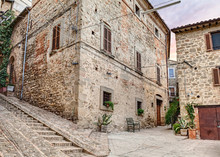 Ancient Small Square In Italy