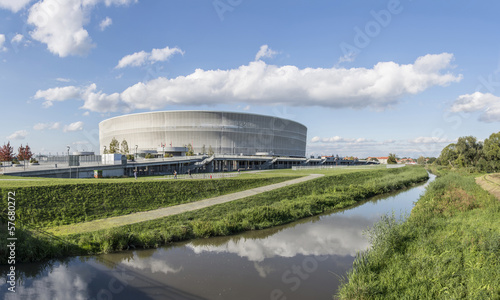 Board z aluminiowym obramowaniem Stadion piłkarski we wrocławskim mieście (polska)