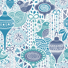 Fototapete - Christmas seamless pattern