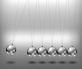 Newtons cradle metal balls