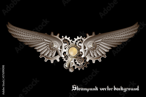 Obraz na płótnie canvas Tło wektor steampunk vings