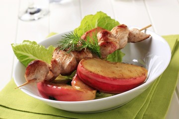 Sticker - Chicken skewer with baked apple