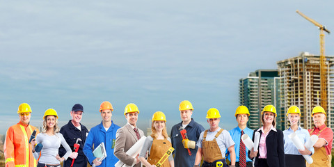 Canvas Print - Group of construction workers.