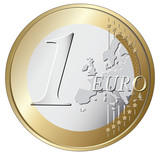 Fototapeta  - one euro coin vector illustration