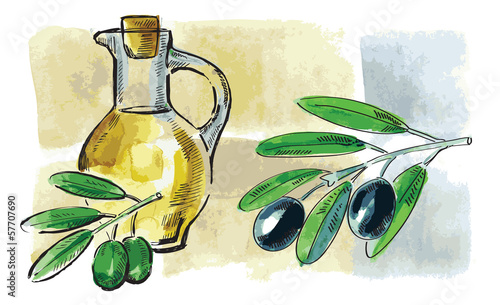 Nowoczesny obraz na płótnie vector olive
