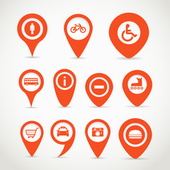 Aufkleber - Red map signs