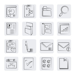 Canvas Print - sketched document icons