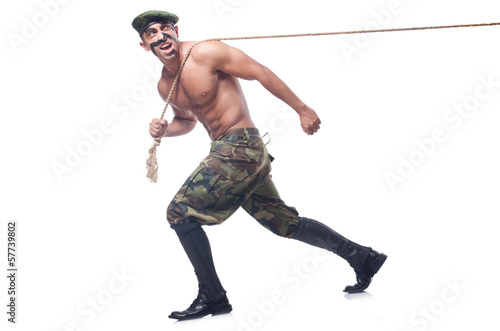 Fotografía Soldier isolated on the white background