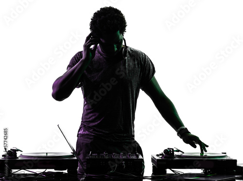 Photographie  disc jockey man silhouette