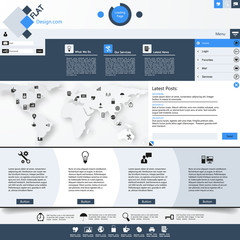 Wall Mural - flat website template design