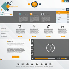 Flat Website Template Design