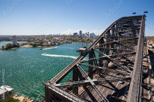 Obraz na płótnie canvas czteroczęściowy "tetraptyk" North sydney od mostu portowego