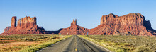 Panoramic View Of Road To Monument Valley