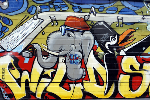 Obraz w ramie künstlerisches Graffito am Kölner Zoo