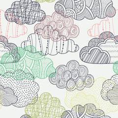 Wall Mural - clouds seamless pattern