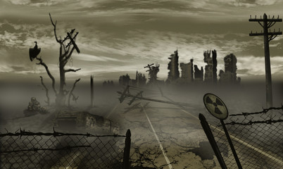 the illustration on the theme of the apocalypse