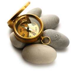 Wall Mural - Compass and sea stones