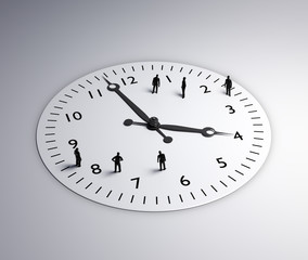 Wall Mural - tiny people standing around a clock