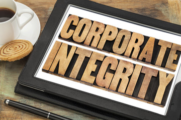 Wall Mural - corporate integrity on digital tablet