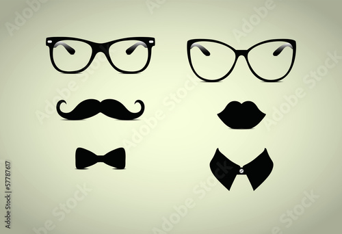 Tapeta ścienna Dama i dżentelmen hipster icohs