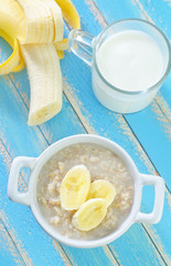 Wall Mural - oat flakes with banana