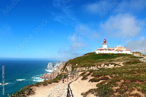 Naklejka samoprzylepna Latarnia morska w Cape da Rocha, Portugalia