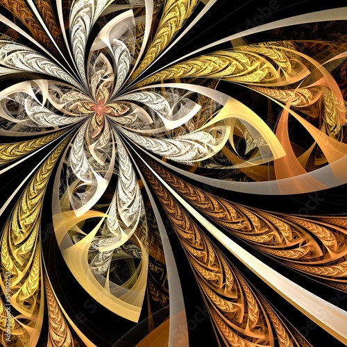 Naklejka - mata magnetyczna na lodówkę Jesienny kolorowy kwiatowy wzór witrażowy