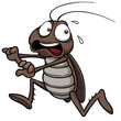 Vector illustration of cartoon cockroach running
