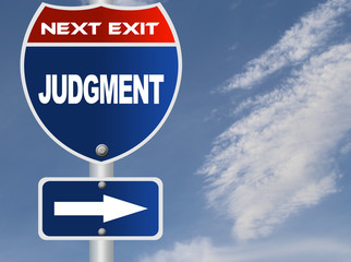 Judgment road sign