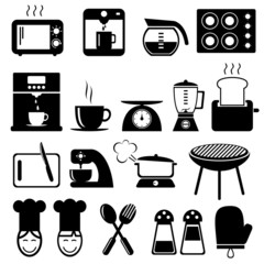 set of kitchen icons for web, vector format