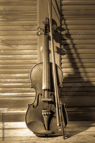 Naklejka dekoracyjna Vintage violin