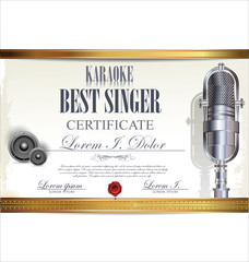 Karaoke certificate template, best singer