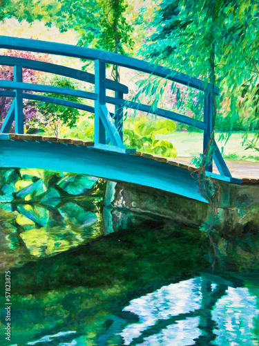 Fototapety Claude Monet  giverny-most-na-stawie-lilii-wodnych