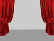 empty stage with red curtains illustration