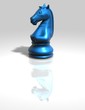 blue chess horse figurine isolated illustration