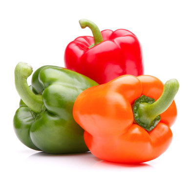 sweet bell pepper isolated on white background cutout