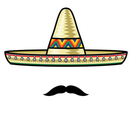 Sombrero and moustache