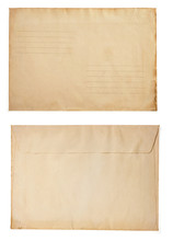 Old Retro Envelope Isolated On White
