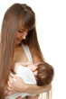 © Khorzhevska - young mother breast feeding her infant over white