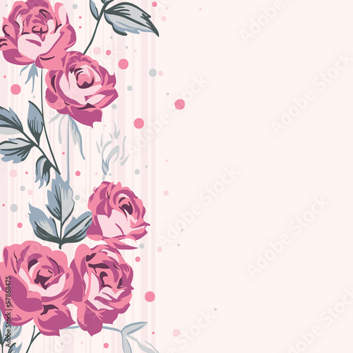 Obraz w ramie Vintage Roses Background