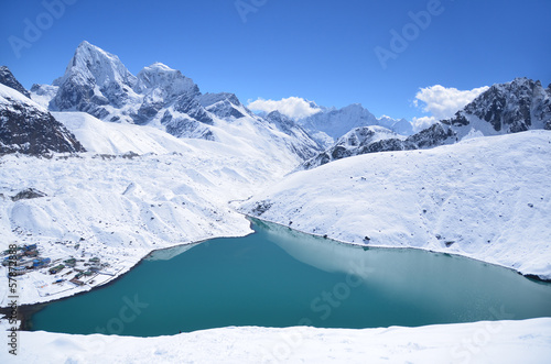 Obraz na płótnie canvas dwuczęściowy "dyptyk" Nepal, Himalaje, Jezioro Gokyo
